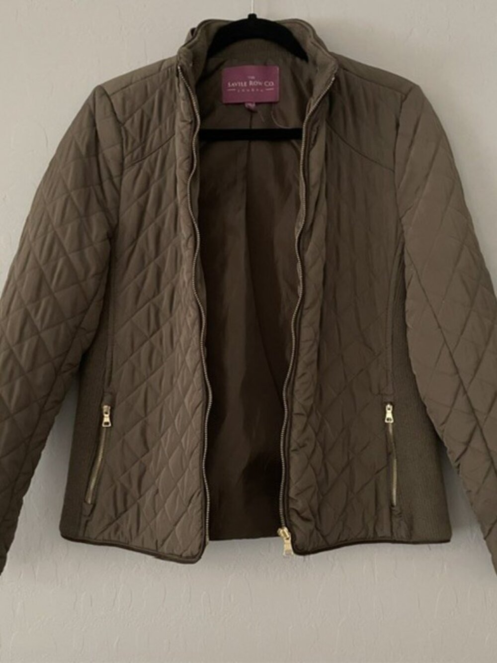 Classic Diamond Quilt Jacket Olive Green Timeless - Size S - Picture 5 of 8